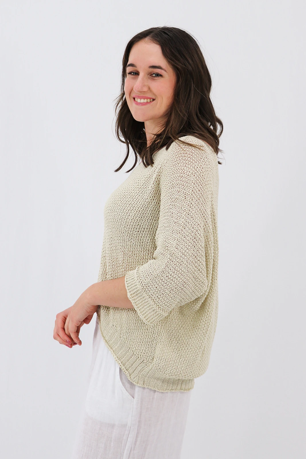 Aida Rose Gina Light and Loose Knit Natural Side