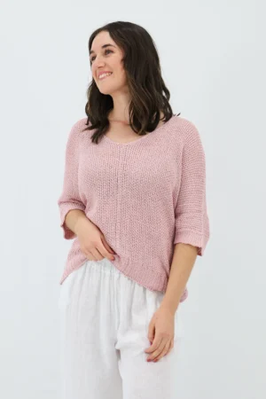 Aida Rose Gina Light and Loose Knit Antique Pink