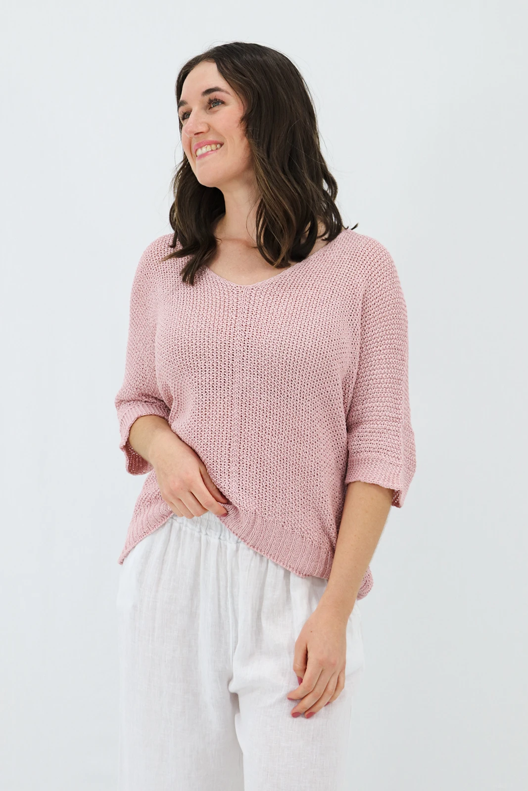 Aida Rose Gina Light and Loose Knit Antique Pink