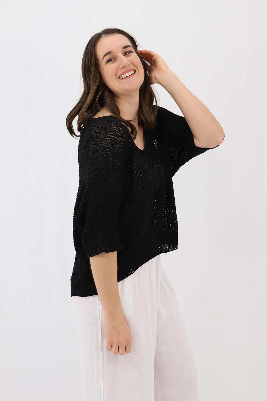 Aida Rose Gina Light and Loose Knit Black