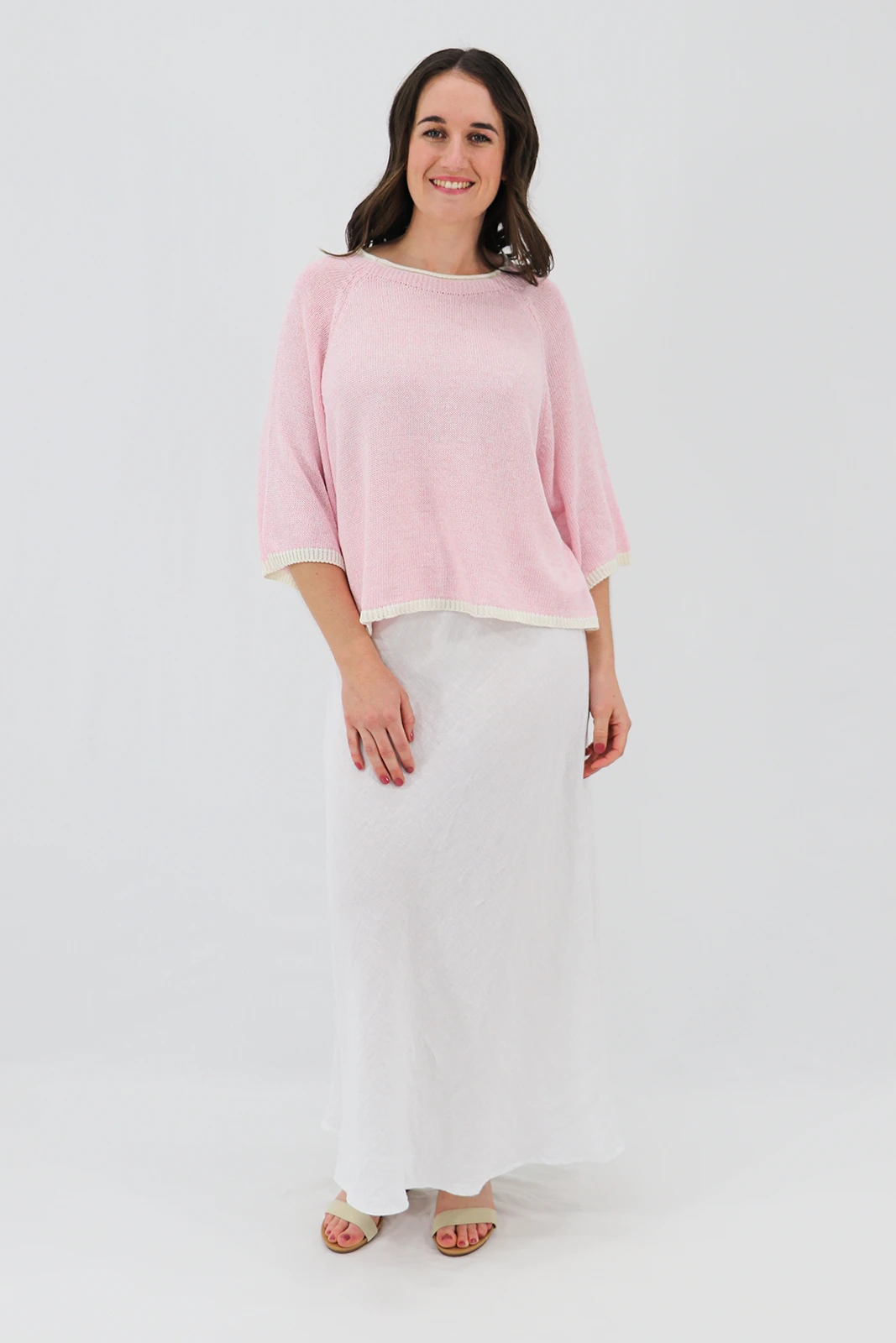 Aida Rose Clarice Boxy Knit Tee Pin
