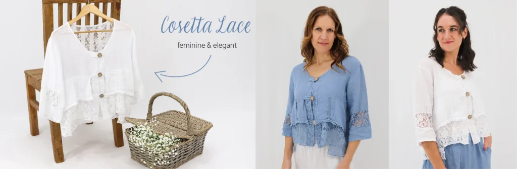 Category Banner For Aida Rose Linen Summer Clothing, Lace Jacket