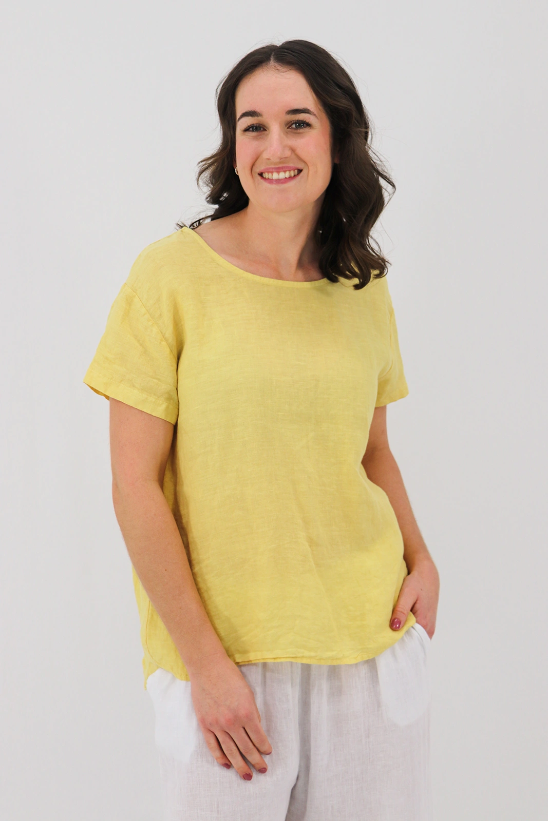 Aida Rose Donella Linen Top Tuscan Sun Front