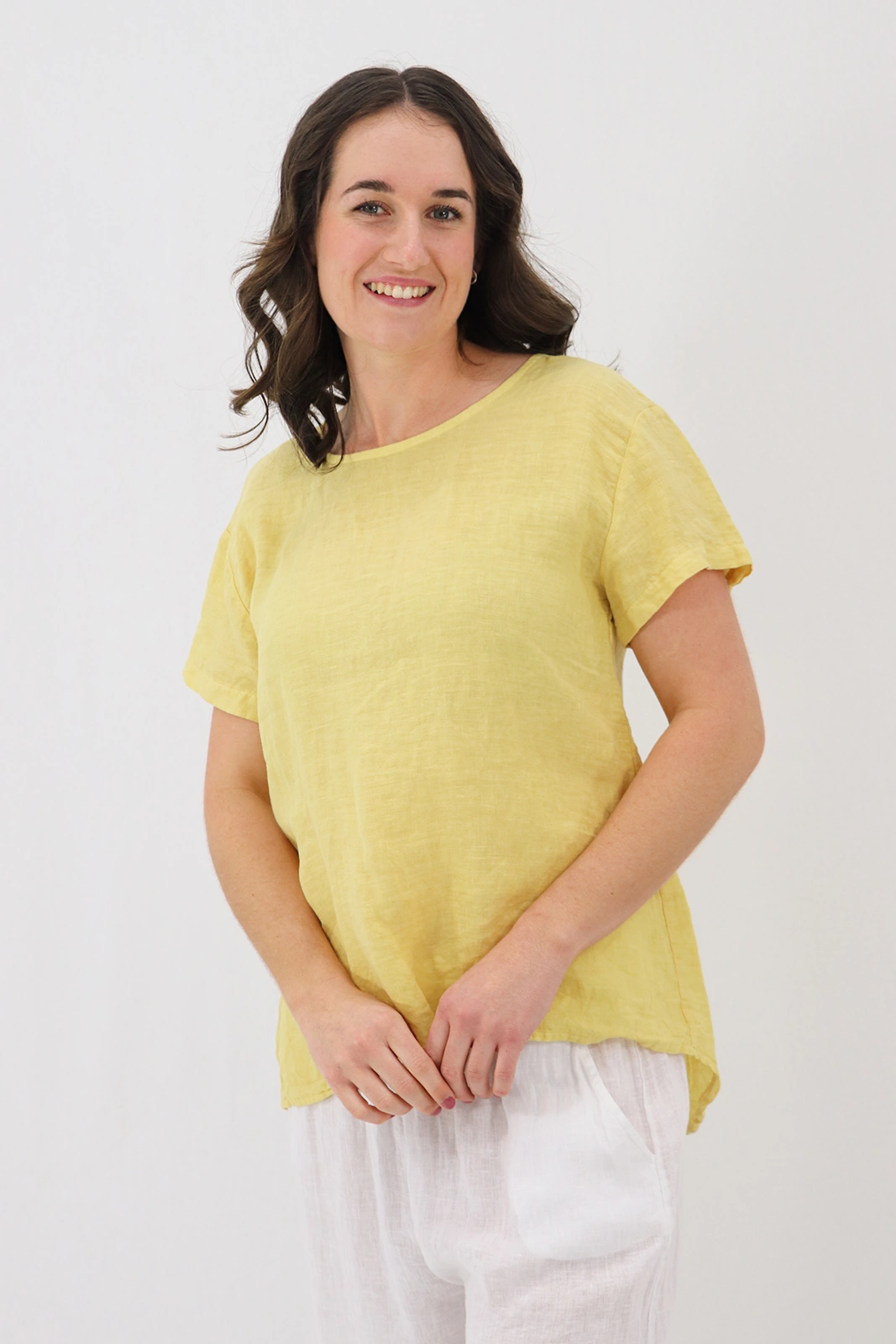 Aida Rose Donella Linen Top Tuscan Sun Side