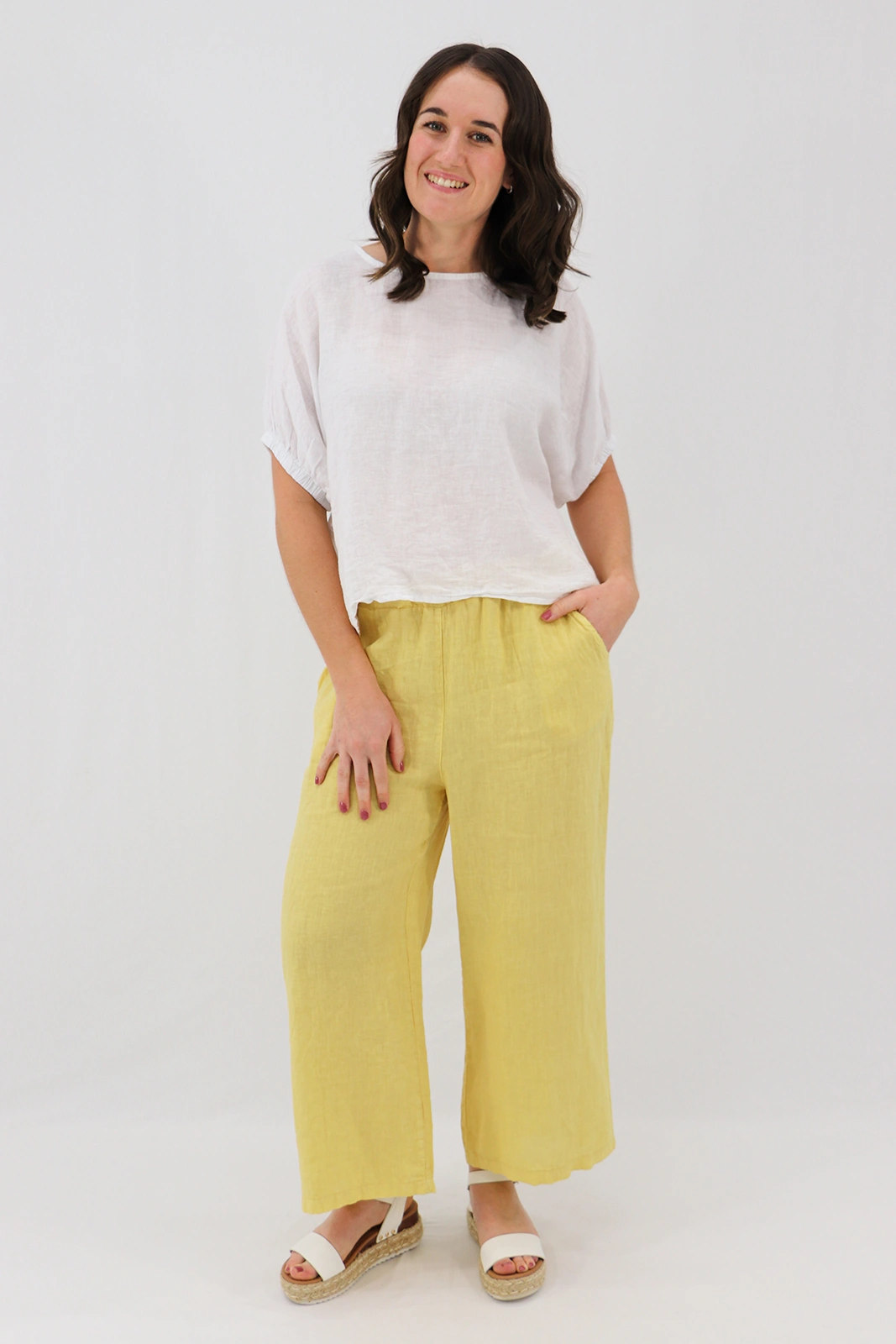 Aida Rose Linen Ceci Linen Trousers Tuscan Sun Front