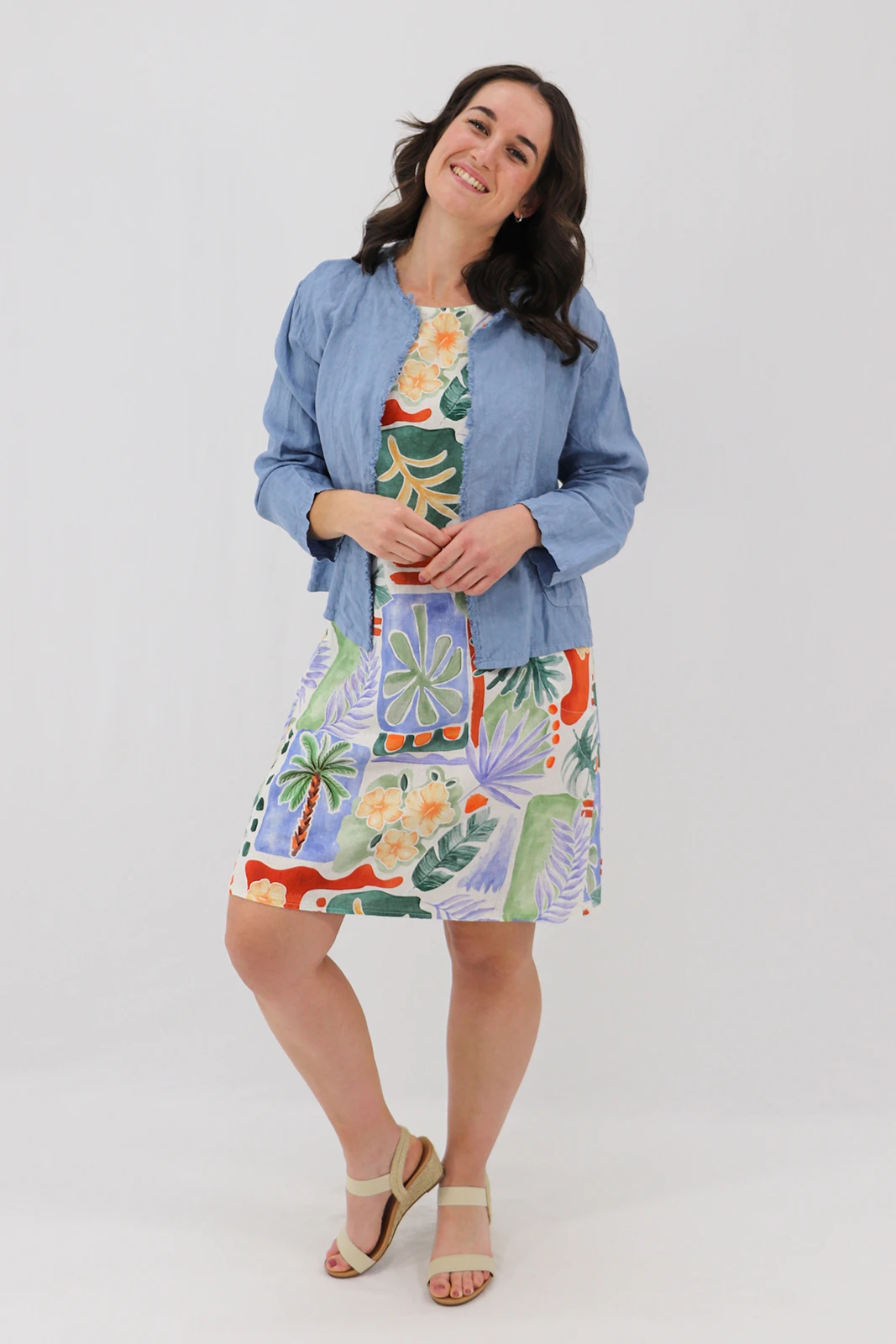 Aida Rose Linen Florenza Linen Jacket Denim