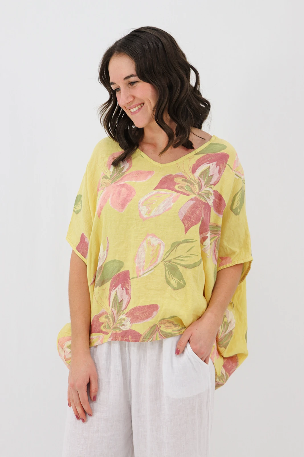 Aida Rose Linen Lavita Linen Blouse - Lily Tuscan Sun