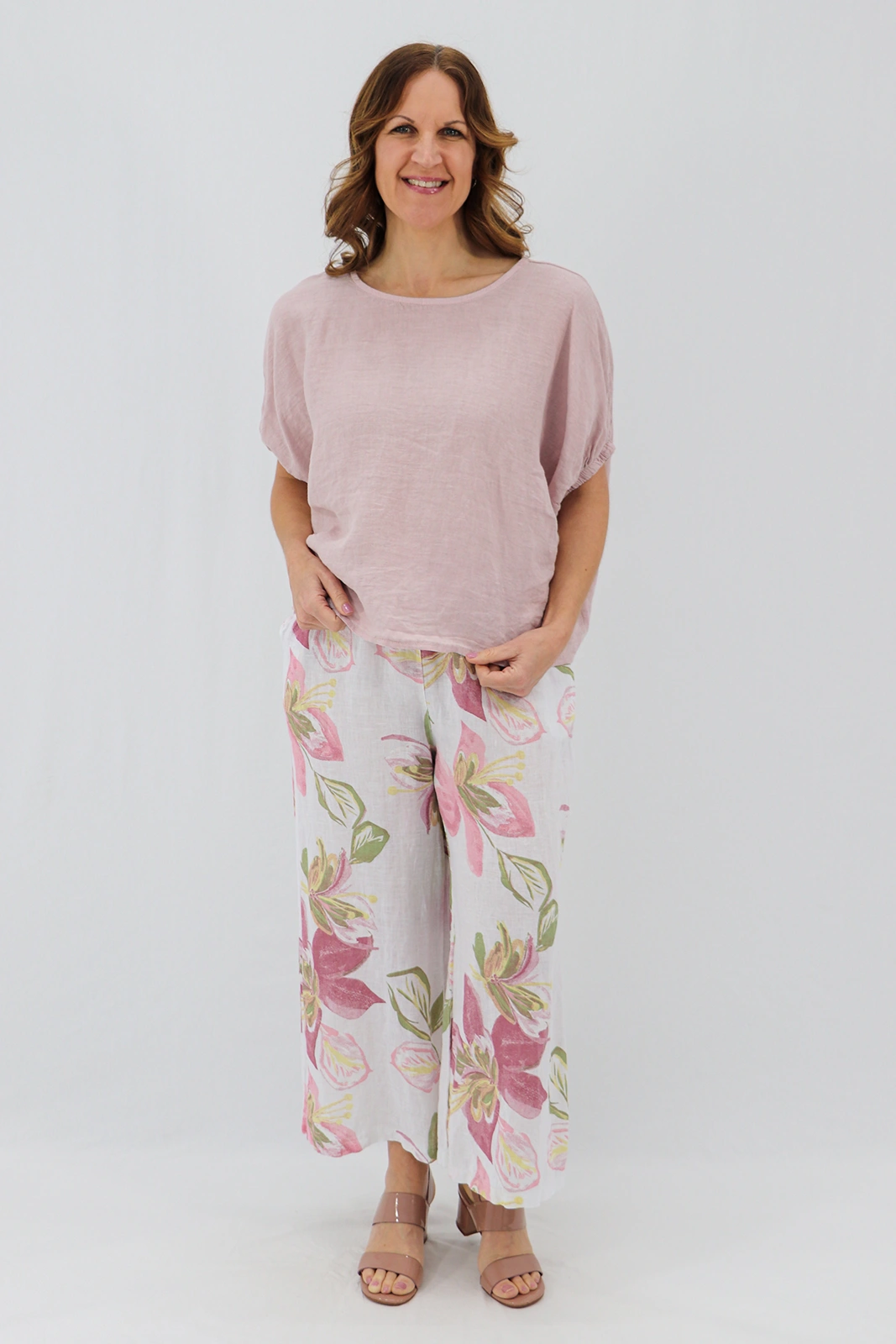 Aida Rose Linen Larissa Easy Linen Tee Antique Pink