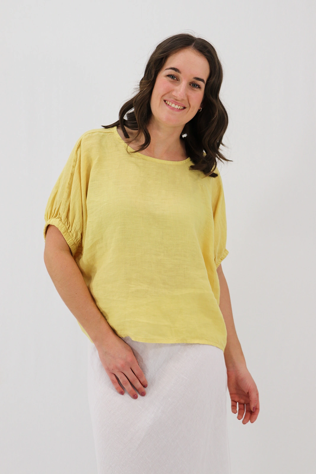 Aida Rose Linen Larissa Easy Linen Tee Tuscan Sun Side