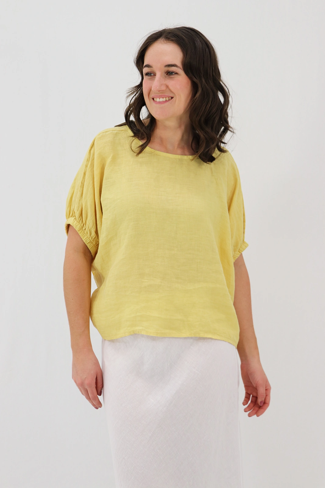 Aida Rose Linen Larissa Easy Linen Tee Tuscan Sun Front