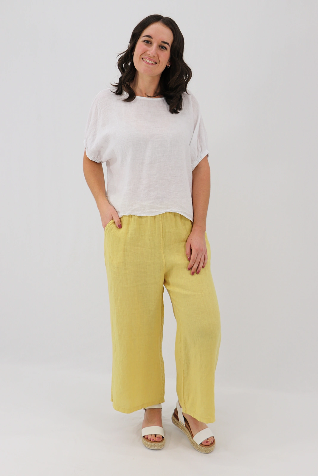 Aida Rose Linen Larissa Easy Linen Tee White