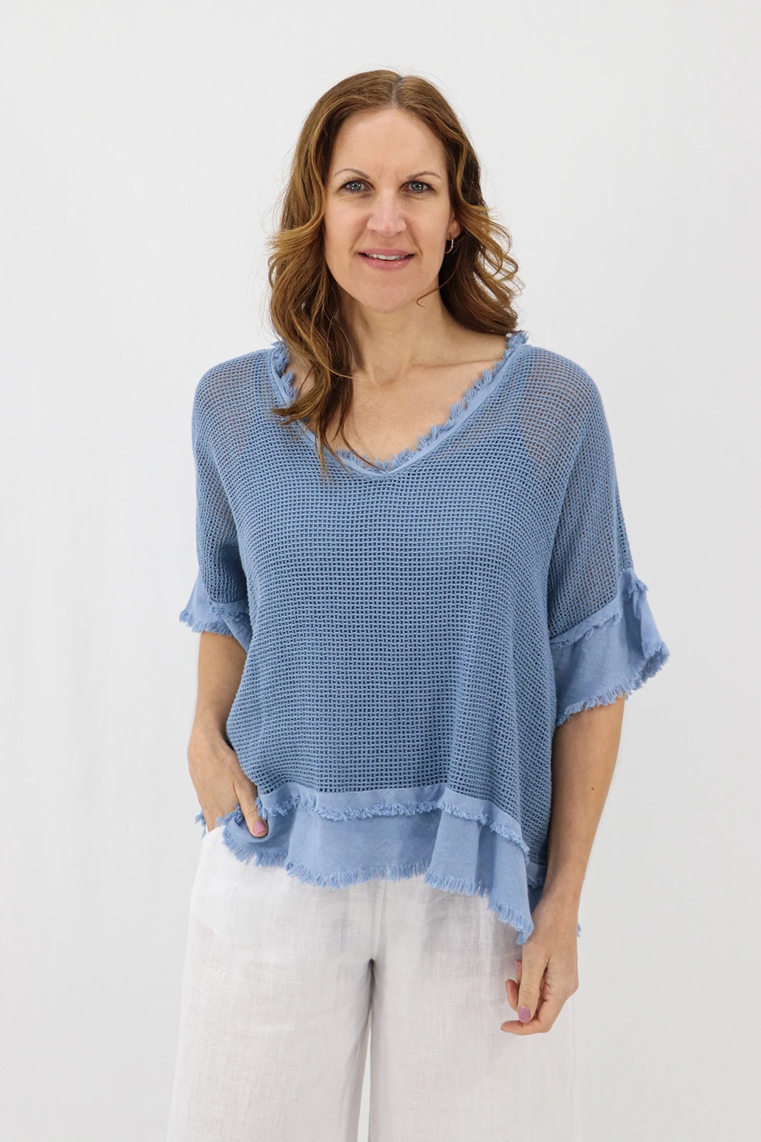 Aida Rose Cotton Madona 2pc Cotton Mesh Tee