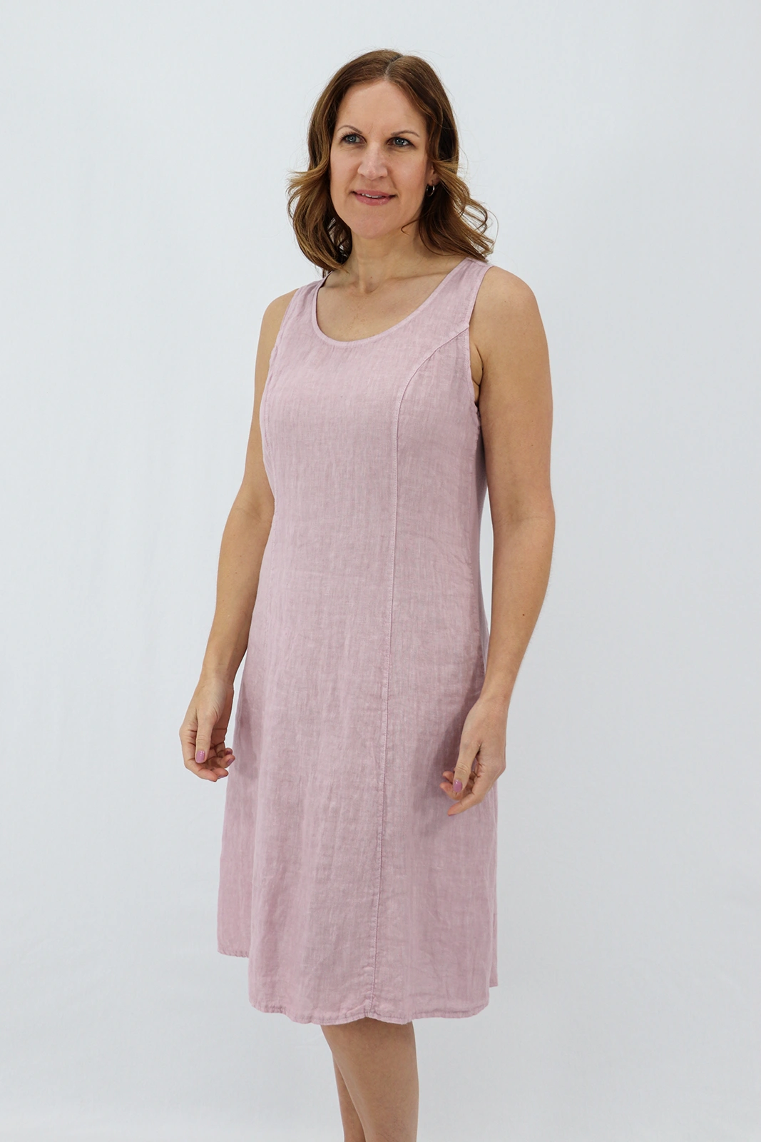 Aida Rose Linen Bellina Sleeveless Midi Antique Pink