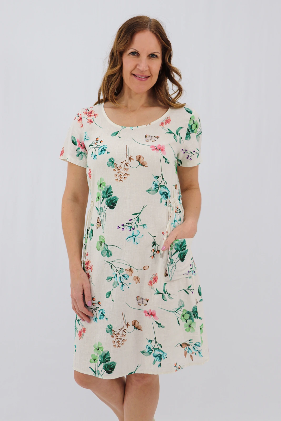 Aida Rose Linen Belladonna Side Detail Midi Emerald