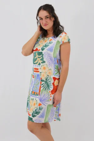 Aida Rose Linen The Midi Dress - Island Style Side